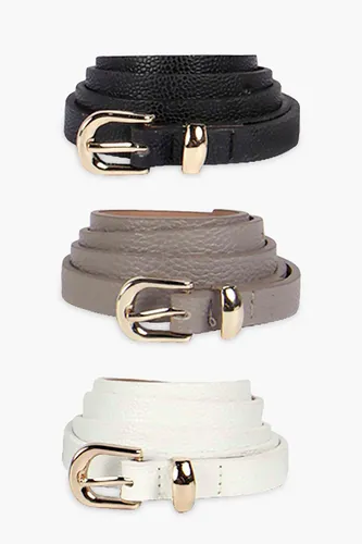 Womens Skinny Belts 3 Pack - Multi - One Size, Multi