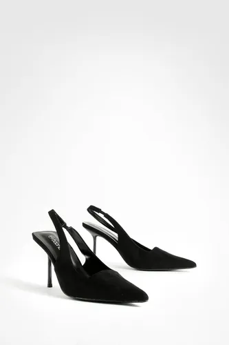 Womens Slingback Extreme Point Court Shoes - Black - 3, Black