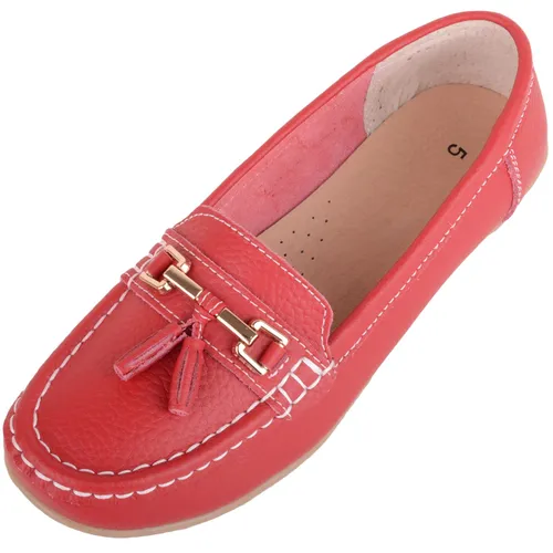 Womens Slip On Casual Leather Loafer/Deck/Boat