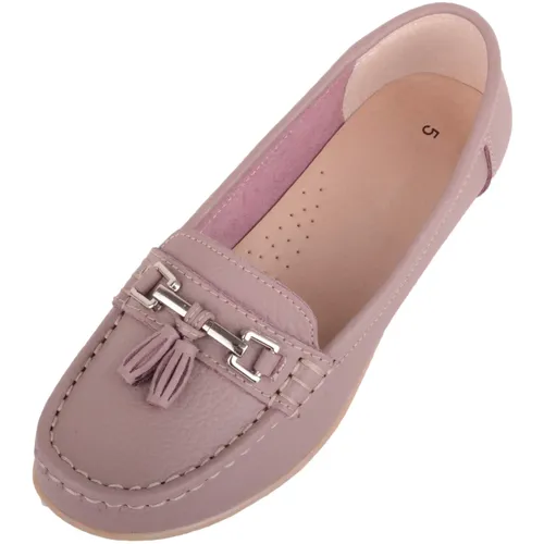 Womens Slip On Casual Leather Loafer/Deck/Boat