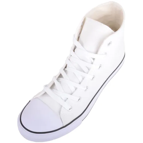 Womens Slip On Lace Up High Top Canvas Summer Trainers