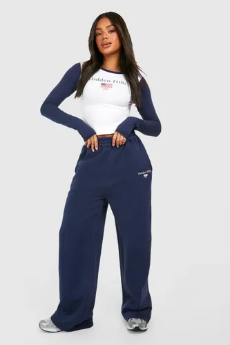 Womens Slogan Long Sleeve Top And Jogger Set - Navy - Xl, Navy