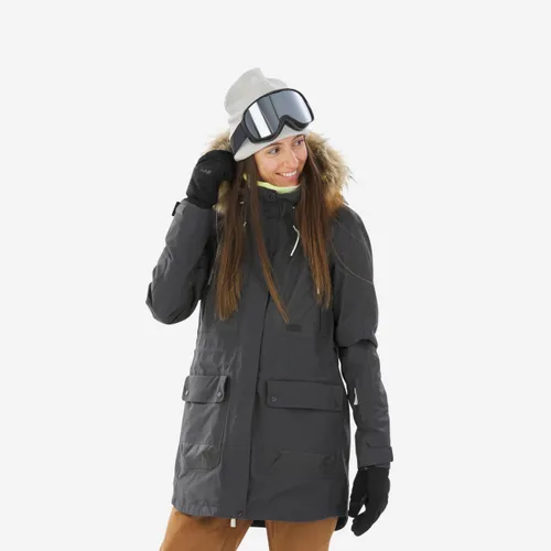 Women’s Snowboard Jacket Ziprotec Compatible - Snb 500  - Grey