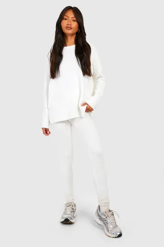 Womens Soft Knit Tracksuit - White - 10, White