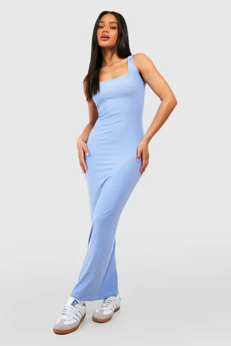 Womens Soft Touch Square Neck Maxi Dress - Blue - 10, Blue