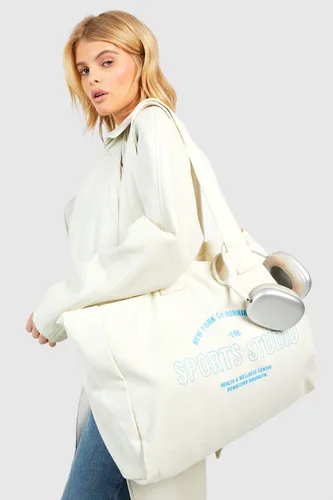 Womens Sports Studio Canvas Tote Bag - White - One Size, White