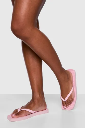 Womens Square Toe Flip Flops - Pink - 3, Pink