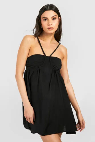 Womens Strap Detail Mini Dress - Black - 8, Black