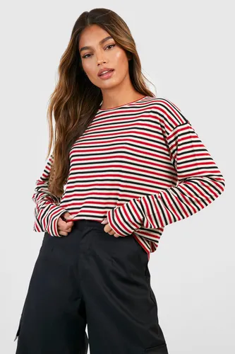 Womens Stripe Long Sleeve Top - Multi - 8, Multi