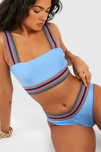 Womens Stripe Tape Hipster Bikini Brief - Blue - 6, Blue