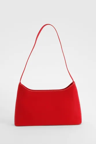 Womens Structured Shoulder Bag - One Size, Red