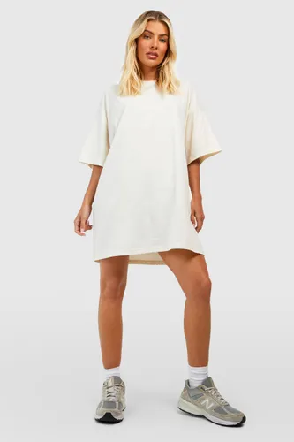 Womens Super Oversized T-Shirt Dress - Beige - 12, Beige