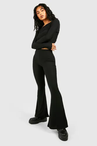 Womens Super Soft Flared Trousers - Black - 10, Black