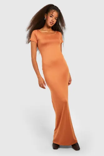 Womens Super Soft Short Sleeve Maxi Dress - Orange - 12, Orange