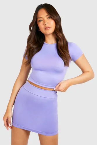 Womens Supersoft Premium Seamless Mini Skirt - Purple - S, Purple