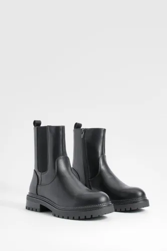 Womens Tab Detail Chelsea Boots - Black - 3, Black