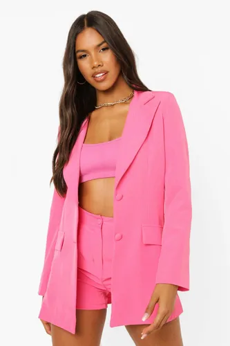 Womens Tailored Fitted Blazer - Pink - 12, Pink