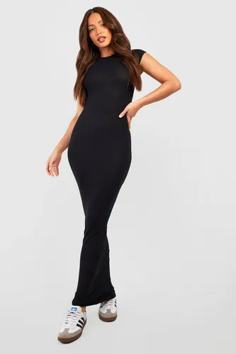 Womens Tall Basic Cap Sleeve Maxi Dress - Black - 16, Black