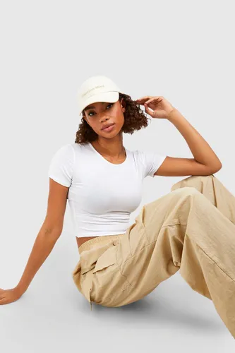 Womens Tall Basic Short Sleeve Crop Top - White - 14, White
