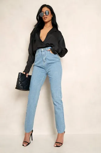 Womens Tall Basics Classic High Rise Mom Jeans - Blue - 6, Blue