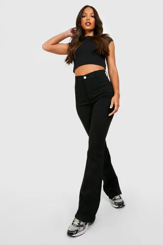 Womens Tall Basics High Waist Skinny Flared Jeans - Black - 10, Black