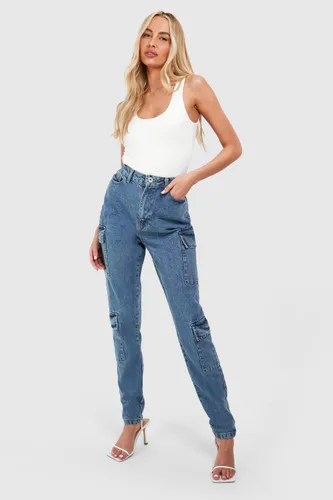 Womens Tall Basics Slim Cargo Jeans - Grey - 6, Grey