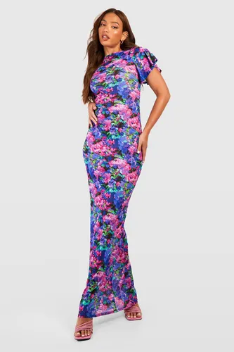 Womens Tall Blurred Floral Angel Sleeve Open Back Maxi Dress - Multi - 6, Multi