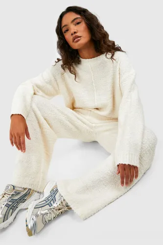 Womens Tall Boucle Knit Seam Detail Oversized Jumper - White - 6, White