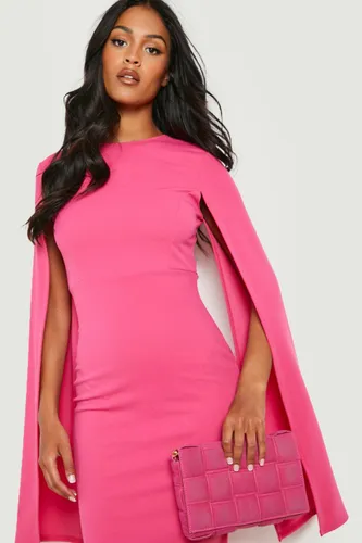 Womens Tall Cape Sleeve Midi Bodycon Dress - Pink - 10, Pink