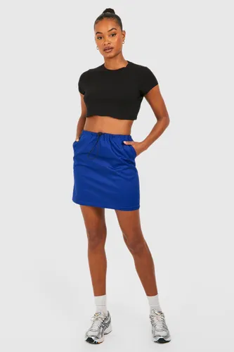 Womens Tall Drawcord High Waisted Micro Mini Skirt - Navy - 6, Navy