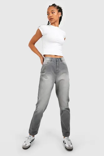 Womens Tall Folded Hem Slim Mom Jean - Grey - 10, Grey