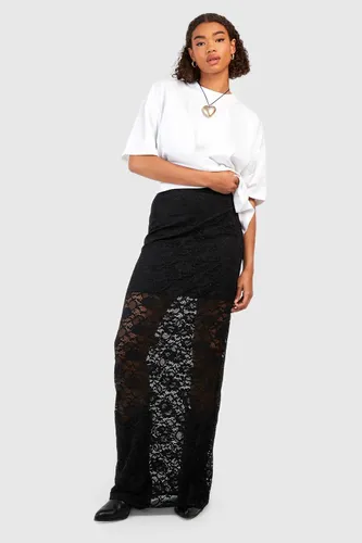 Womens Tall Lace Maxi Skirt - Black - 14, Black