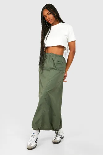 Womens Tall Nylon Pocket Detail Midaxi Skirt - Green - 8, Green