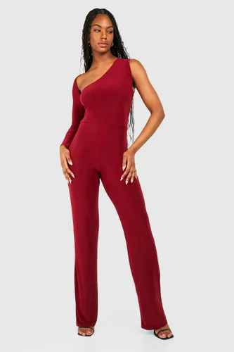 Womens Tall One Sleeve Wide Leg Jumpsuit - Pink - 8, Pink