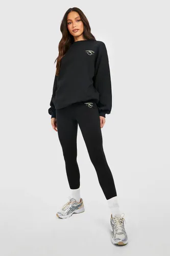 Womens Tall Oversized Sweatshirt And Legging Set - Black - 16, Black