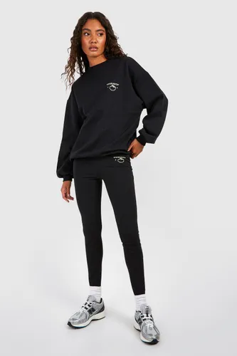 Womens Tall Oversized Sweatshirt And Legging Set - Black - 8, Black
