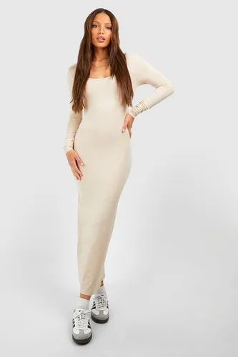 Womens Tall Premium Super Soft Scoop Neck Midaxi Dress - Beige - 6, Beige