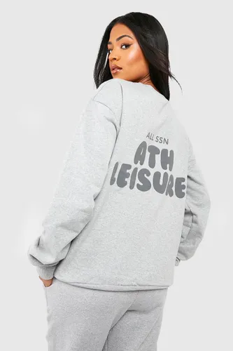 Womens Tall Puff Print Ath Leisure Sweatshirt Tracksuit - Grey - M, Grey