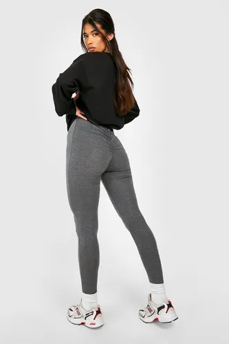 Womens Tall Ruched Bum Booty Boosting Gym Leggings - Grey - 6, Grey