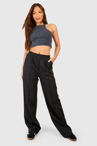 Womens Tall Seam Front Relaxed Wide Leg Trousers - Black - 8, Black