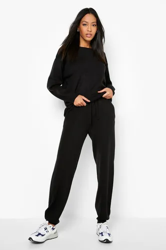 Womens Tall Slash Neck Knitted Co-Ord - Black - S, Black