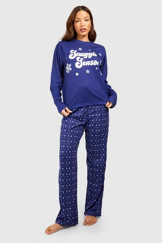 Womens Tall Snuggle Season Pyjama Set - Blue - 6, Blue