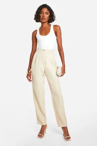 Womens Tall Woven Tailored Tapered Trouser - Beige - 8, Beige