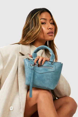 Womens Tassel Detail Grab Bag - Blue - One Size, Blue