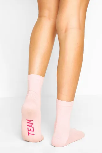 Womens Team Bride Ribbed Socks - Pink - One Size, Pink