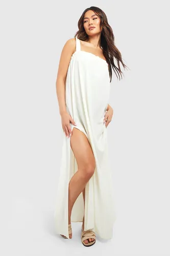 Womens Textured Trapeze Maxi Dress - White - 14, White