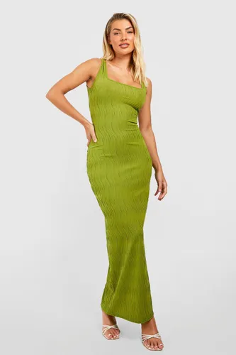 Womens Textured Wave Rib Maxi Dress - Green - 16, Green