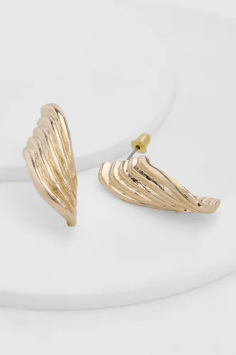 Womens Textured Wing Earrings - Gold - One Size, Gold