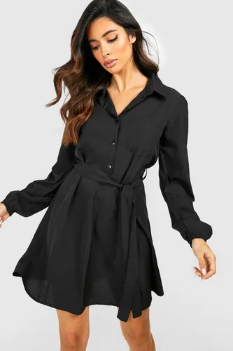 Womens The Mini Shirt Dress - Black - 8, Black