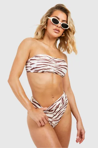 Womens Tiger High Waisted Bikini Brief - White - 6, White